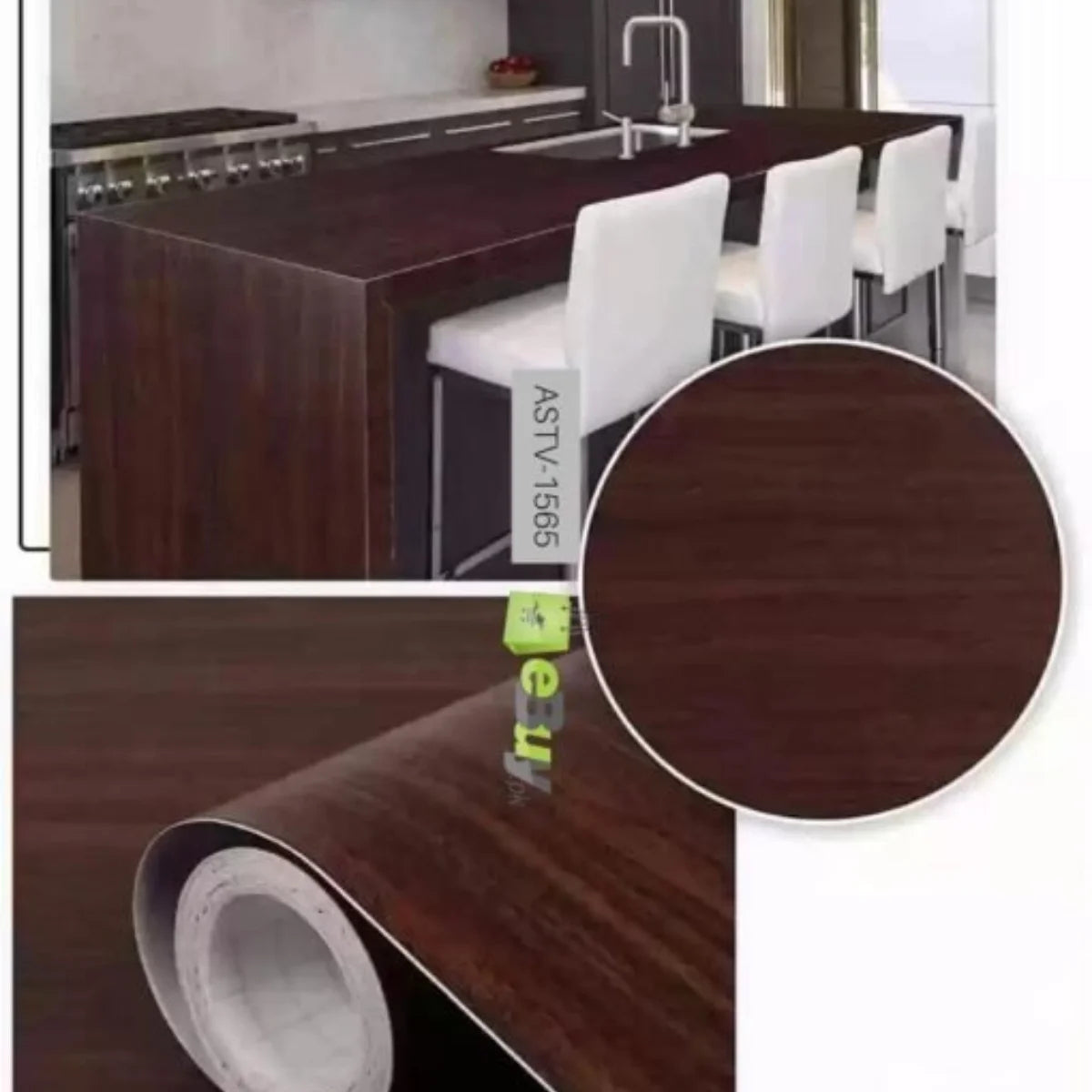 Walnut Self-Adhesive Wooden Sheet (Dark brown)