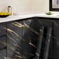 Marble Sheet Sticker | Black & Gold 60x200