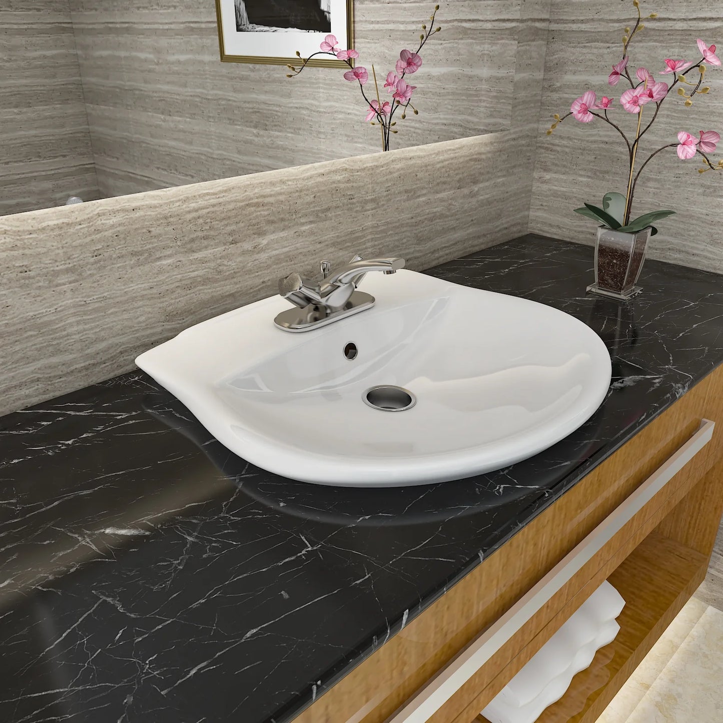 Marble Sheet Sticker | Black & Grey | 60x200