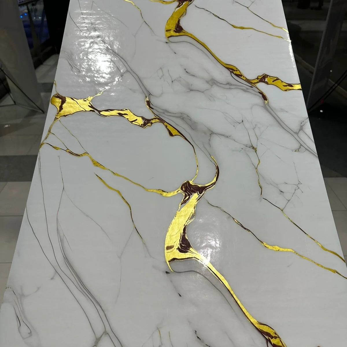 Marble Sheet Sticker | White, Grey & Gold |