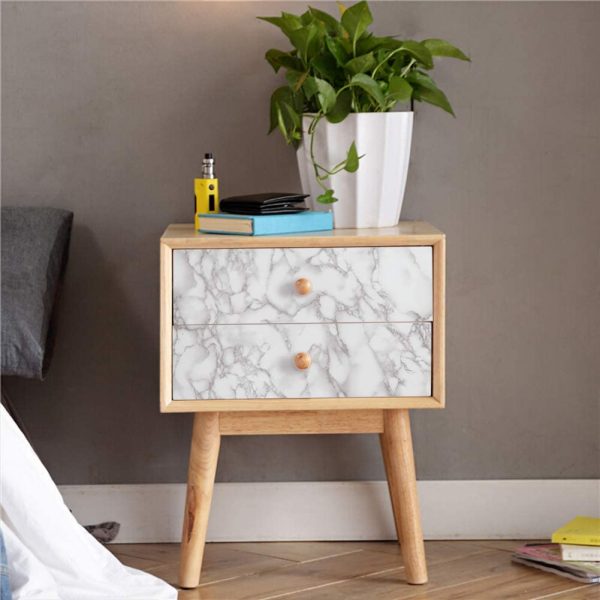 Marble Sheet Sticker | White & Grey 60x200